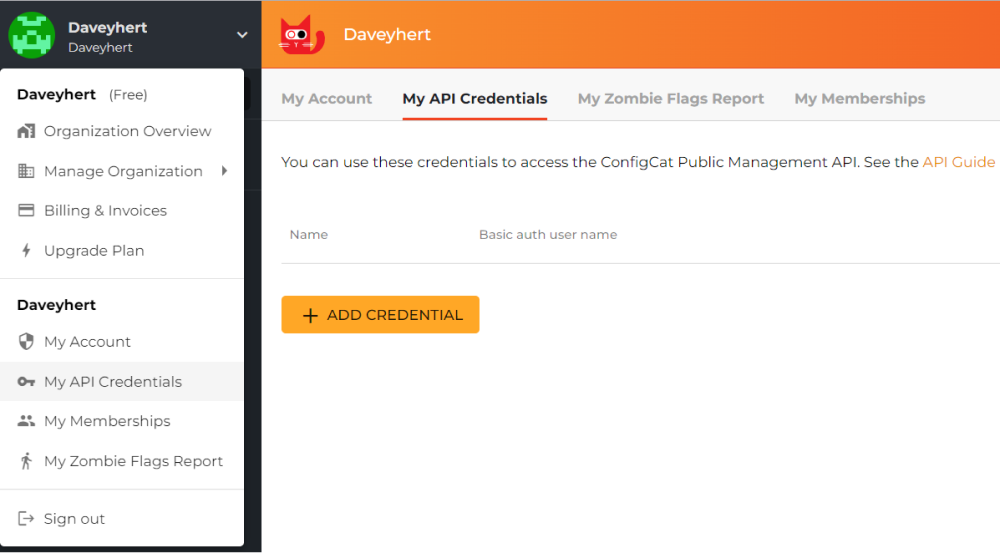 Create API Credentials