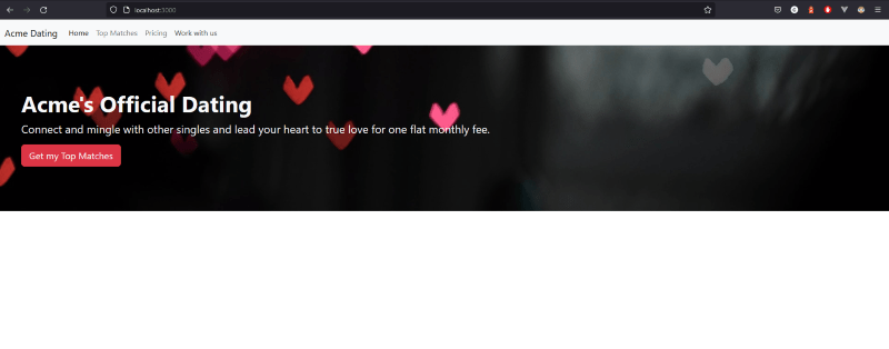 Snapshot of the sample ExpressJS app