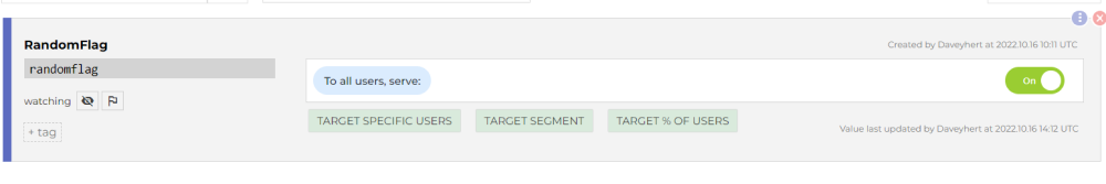 Feature Flag in Dashboard