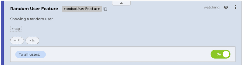 Random user feature flag
