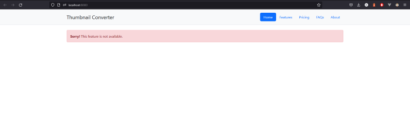 Screenshot of sample app - feature flag off
