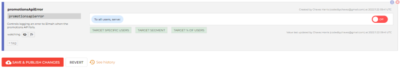 Turning the feature flag off